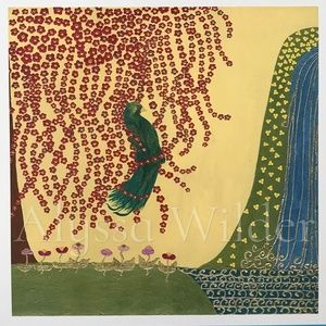 Original Art Print - Whimsical Birds Flowers